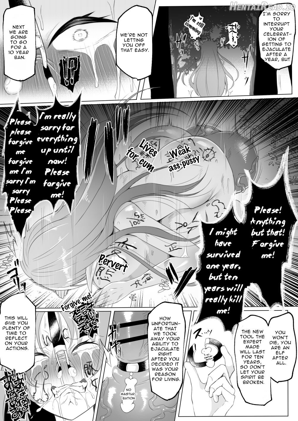 [Elf Oujo Buzama Gehin Osu Och] Mikudashiteta Otoko Ika no Gehin Chinpo Nou ni Natte Elf Bijo-tachi ni Nakadashi Shimakutta Ageku Shasei no Tame ni Buzama Sarashite Daiji na Kuni made Horoboshichau Hanashi Chapter 1 - page 42