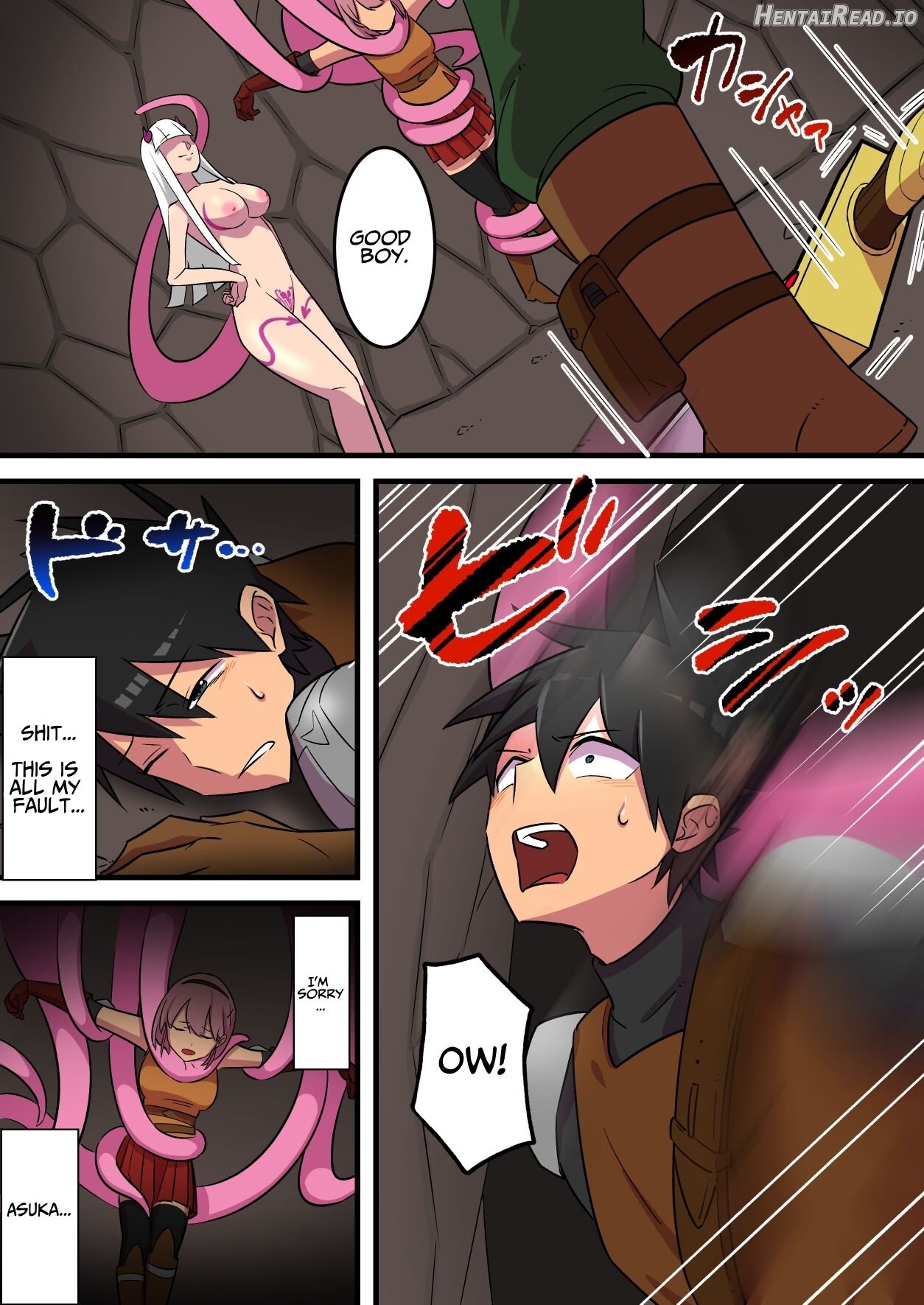 Warrior Defeated By A Super Strong Succubus Must Resist Cumming To Save His Girlfriend's Life Chapter 1 - page 14