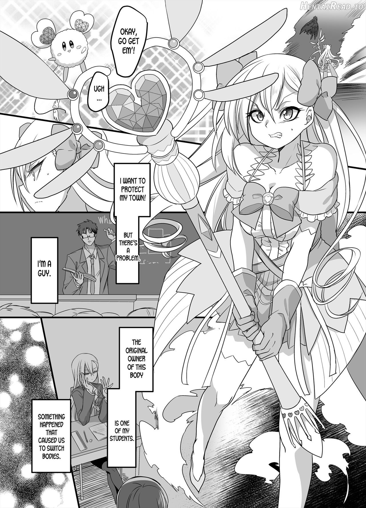 Mahou Shoujo Swap! ~Shinmai Kyoushi no Ore ga Mahou Shoujo to Irekawacchattara~ Chapter 1 - page 2