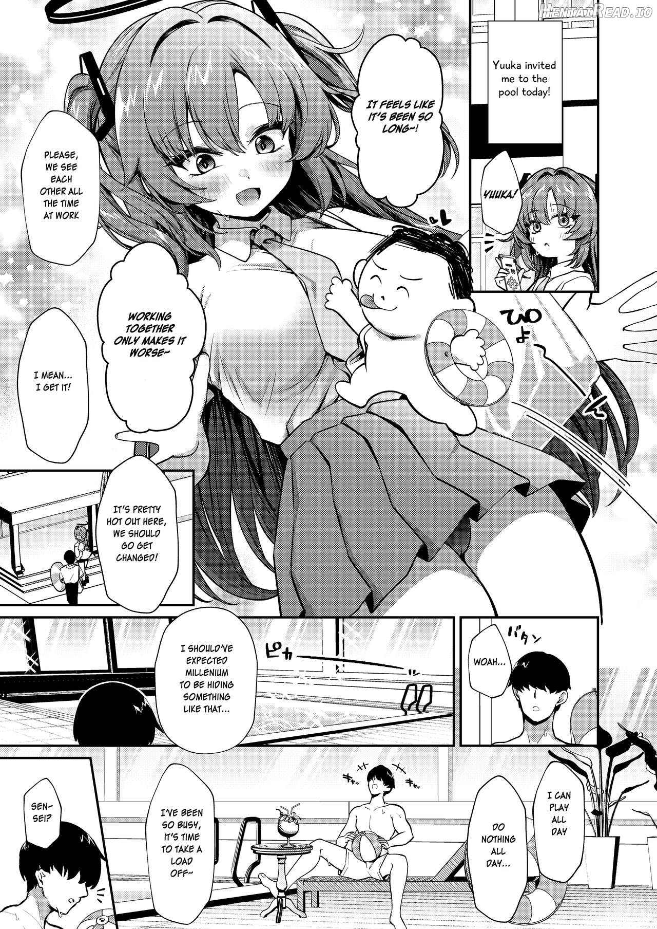 Bishyo Nure Yuuka to Sukumizu Ecchi - Swimsuit Sex with a Sopping Wet Yuuka Chapter 1 - page 3