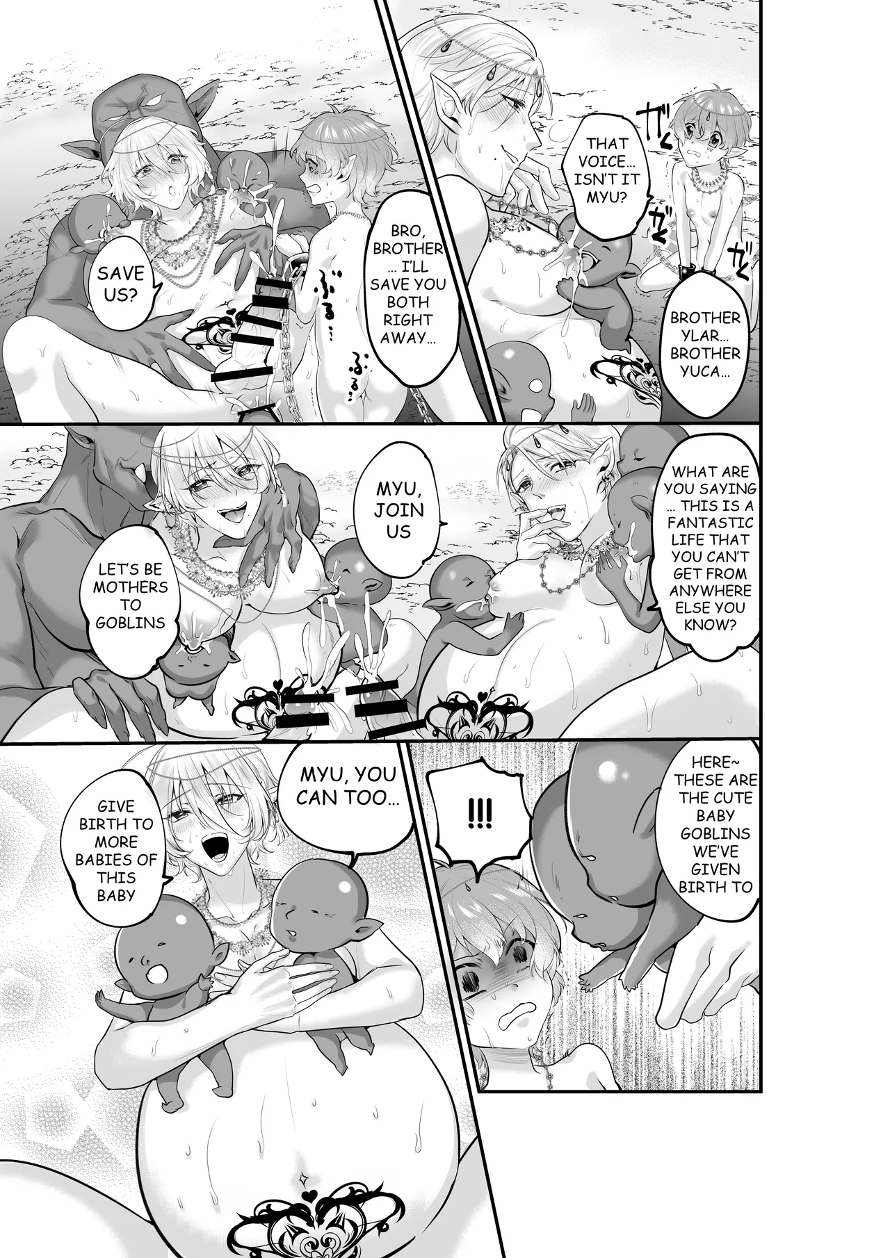 TWIN ELF BROTHERS ON VACATION TURNED BREEDING AND PREGNANT WITH GOBLINS Chapter 1 - page 30