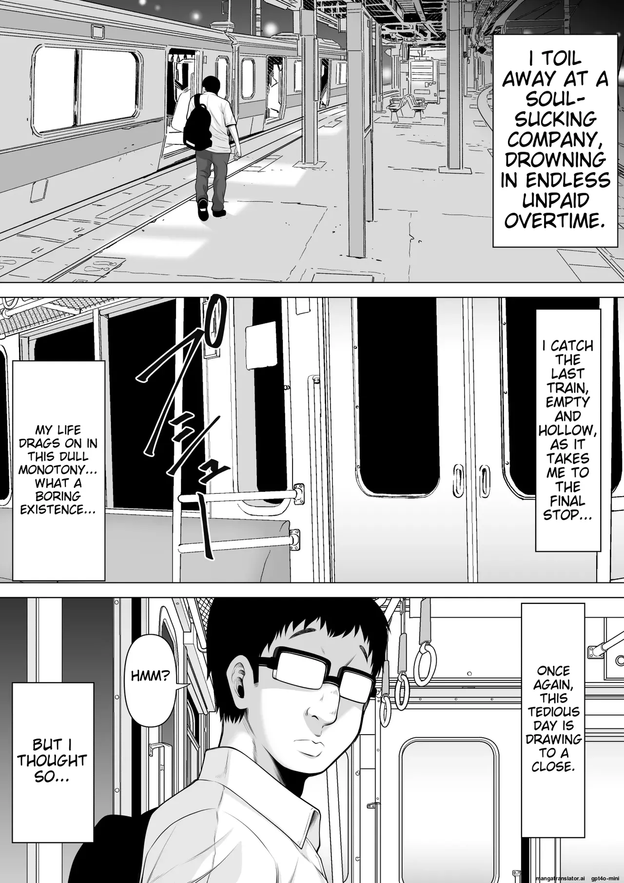 When I got on the last train, I found a drunk girl, so I raped her while she was asleep Chapter 1 - page 2