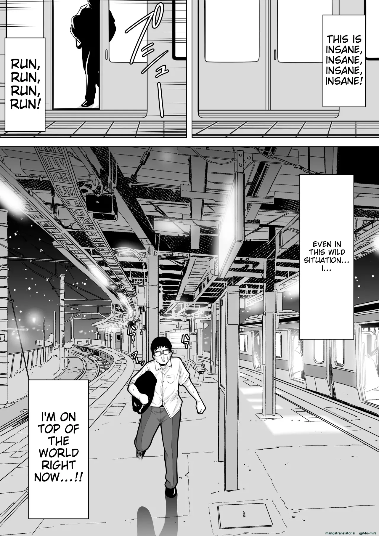 When I got on the last train, I found a drunk girl, so I raped her while she was asleep Chapter 1 - page 56