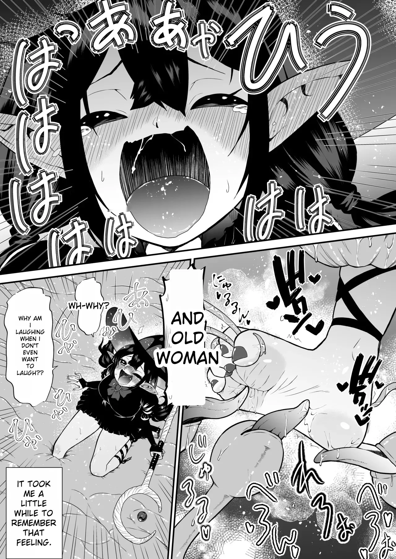 A story about a witch who thought she was invincible, but was tickled and soaked by tentacles and made to cry. Chapter 1 - page 11