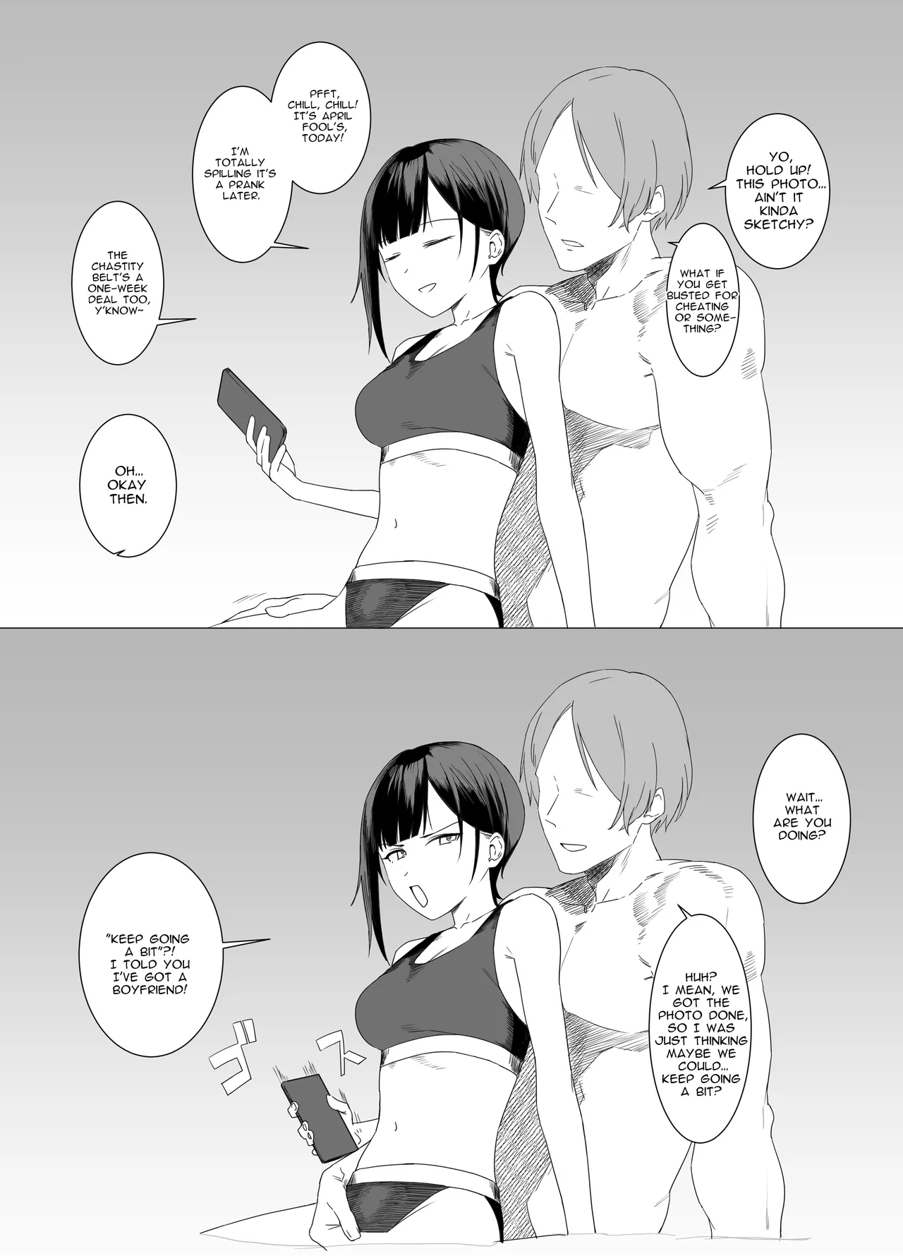 Intending to Control His Ejaculation with a Chastity Belt and Fake an NTR Prank on April Fool’s, the Mischievous Girlfriend Gets Overwhelmed by Her Partner’s Skills, Turning the Lie into Reality Chapter 1 - page 10