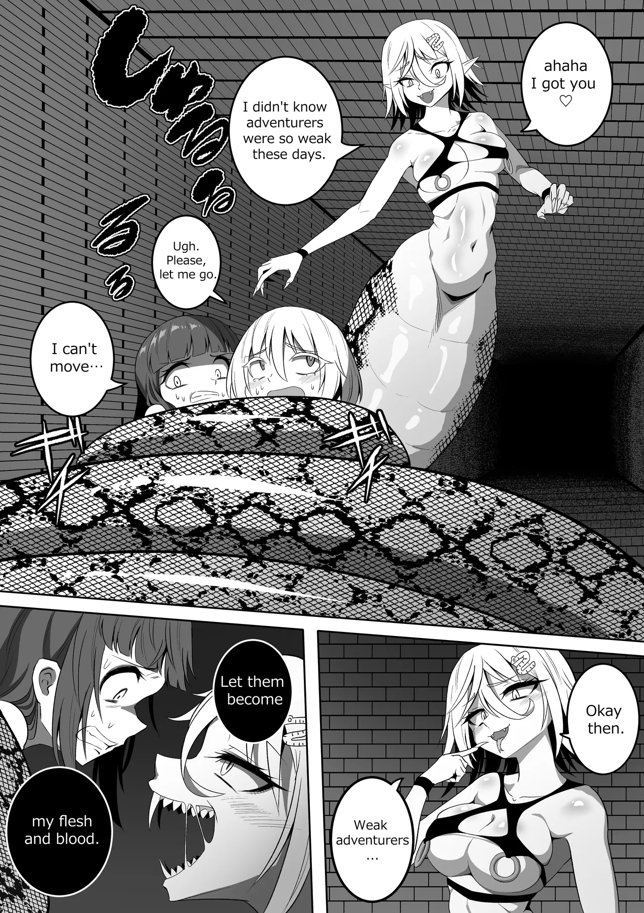 カイガ【kaiga】 - Lamia swallowed more than her limit and her stomach is about to burst ENG ver Chapter 1 - page 1