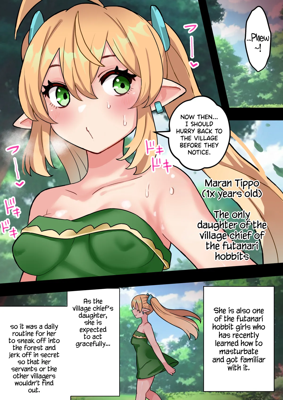 Cumming with a big dick feels really good! A story about a short futanari hobbit girl with an uncircumcised dick turning into a sex monster because of a cock ring Chapter 1 - page 6